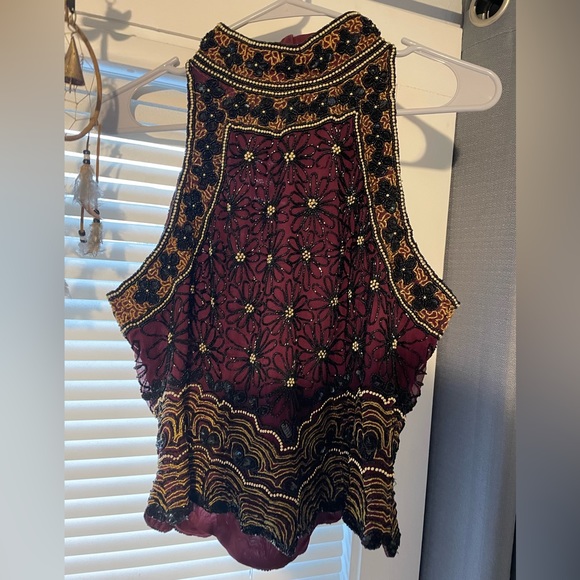 Papell Boutique Tops - Beautiful Pappell Boutique Evening Hand Beaded Halter Top | Sz Medium